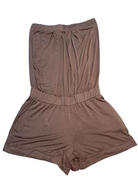 On Line Brown Strapless Romper Soft Stretch Fabric Size Small
